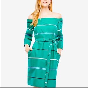 Ann Taylor Poplin Off the Shoulder Dress NWT 10P